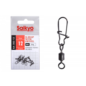 Вертлюг с застежкой Saikyo SA-302-12 - 10 шт (6кг)